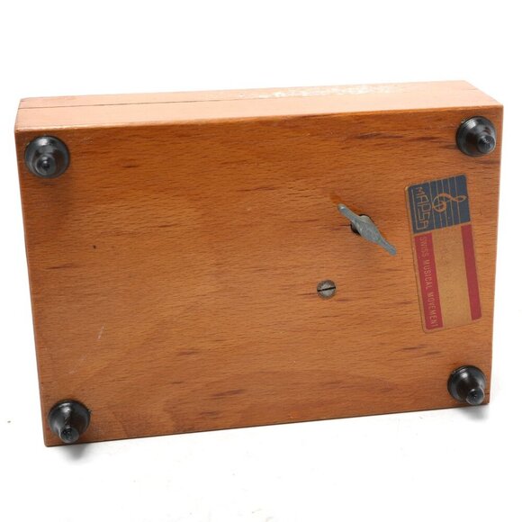 Vintage Mapsa Wooden Music Box Jewelry Trinket Container Capri Italy Grotto - Picture 6 of 12